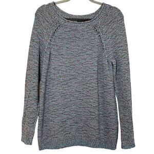 Talbots Multicolor Open Knit Pullover Sweater Size L Lightweight Coastal Beachy